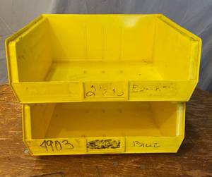 lot 185 image: 2 Akro-Mills Yellow Storage Bins 16 12 x 7 x 14 34
