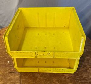 lot 187 image: 2 Akro-Mills Yellow Storage Bins 16 12 x 7 x 14 34