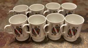 lot 443 image: Playing Card Pedestal Mugs Kings Playing Card Mug sets by Grand Slam by JSC