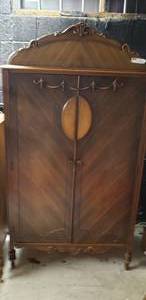 lot 5 image: Early Mid-Century Wardrobe Dresser, 38x20x70 (Matches Lot 7)