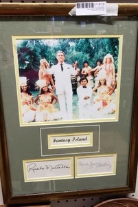 lot 118 image: Ricardo Montalbn and Herv Villechaize autographs print and picture of Fantasy Island