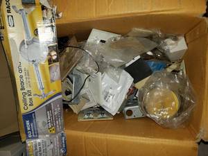 lot 30 image: Ceiling Brace and Box Kit, Light Switch Plates,