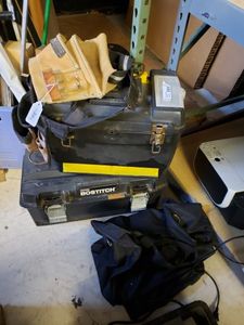 lot 44 image: Stanley Bostitch Tool Box, Plastic Tool Box and Tool Belts