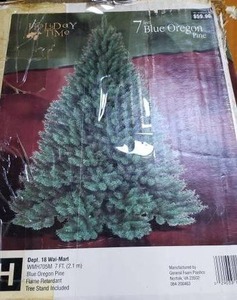 lot 126 image: Holiday Time 7 Ft. Blue Oregon Pine Christmas Tree