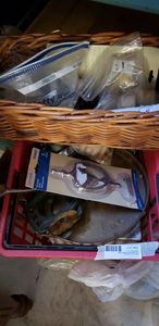 lot 59 image: Front Door Handle, Door Knocker, Various Cabinet Knobs, Light Bulbs
