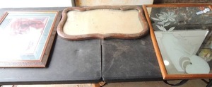 lot 156 image: Western picture 19x24 Rectangle mirror 24x30 and VINTAGE Swirl mirror 16x26