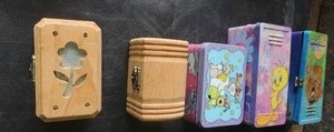 lot 163 image: lot of 5 boxes - 3 tins and 2 wooden boxes