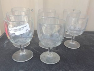 lot 51 image: Lot of 8 THUMBPRINT GOBLETS