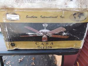 lot 100 image: Casa BK100 series 52 CEILING FAN  5 blades brand new in box