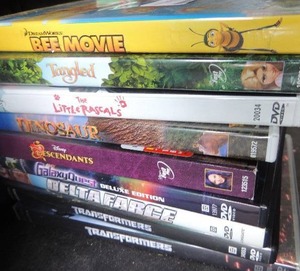 lot 149 image: Assorted DVDs- 30 total Bee movie, Dinosaur,  descendants,  Garfield and more