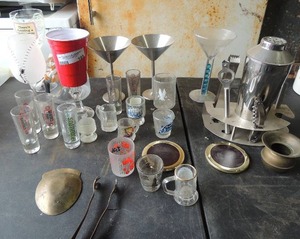 lot 185 image: Bar set- bar glasses, shots, coasters, accessories