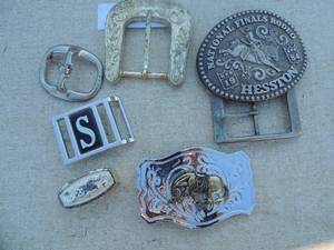 lot 189 image: 7 belt buckles- Horse, S, NFR 1984, BUCKLES etc.