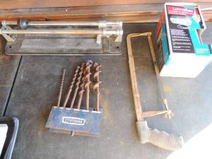 lot 255 image: Lama flex flexible duct in box     craftsman drill bits set and a tile cutter