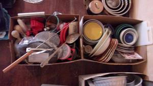 lot 21 image: Cooking Utensils, Pots and Plate and Bowl Sets, see pictures