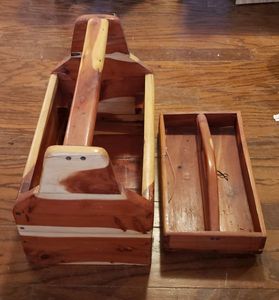 lot 83 image: Handmade Cedar Tool Box with Removable Tray