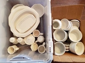 lot 35 image: White Dishes, Includes Mexican Ceramic and Pfaltzgraff