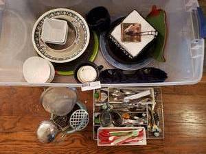 lot 55 image: Jar with Cooking Utensils, Misc. Dishes as shown