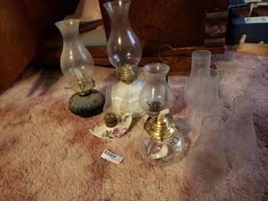 lot 263 image: Hurricane Lamps as shown