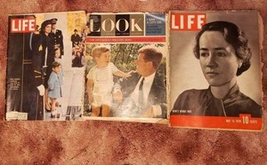 lot 255 image: 2 Life Magazines Includes May 15, 1939, and December 6, 1963 and Look Magazine with JFK and Son