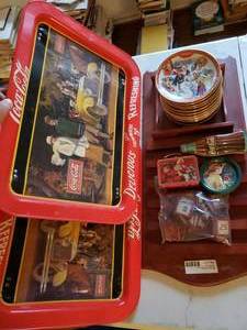 lot 68 image: Coca-Cola Collectors 12 Plate Calendar, Tins and Trays