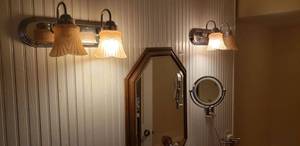 lot 238 image: Bathroom Light Fixtures and Mirrors as shown