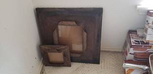 lot 130 image: Matching Small and Large Picture Frames with Curled Metal Front