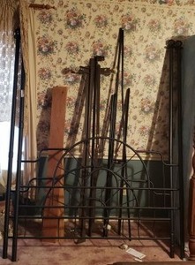lot 256 image: Wrought Iron Queen Canopy Bed Frame - 7 Ft. Tall, 5 Ft. Wide
