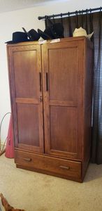 lot 146 image: Vintage Wardrobe Dresser 42x24x72 with Built in Drawers and Dovetail Joints