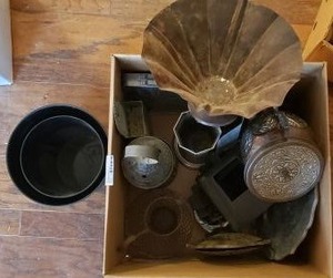 lot 268 image: Metal Decorative Items as shown Includes some punched metal