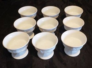 lot 299 image: 9 pc. Set of Milk Glass Dessert Dishes