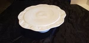 lot 300 image: Milk Glass Pedestal Cake Plate