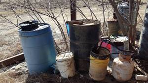 lot 579 image: Scrap Pile with Barrels