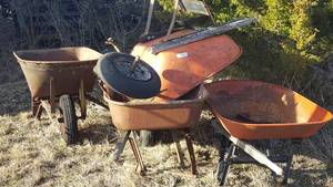 lot 590 image: Old Wheel Barrows