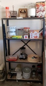 lot 306 image: Shelf and Contents on Shelf, Includes Kitchen Items as shown