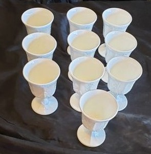 lot 327 image: Milk Glass Wine Glasses Set of 10