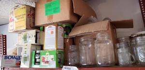 lot 322 image: Large Lot of Mason Jars and Lids in Various Sizes