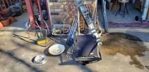 lot 339 image: Totes Folding Stadium Chair, Plastic Tool Hanger, Gardening Tools and Odds and Ends