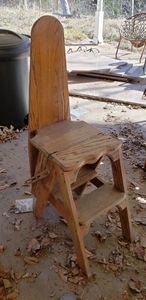 lot 359 image: Vintage Wooden Ironing BoardStep StoolChair