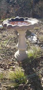 lot 363 image: Cement Bird Bath Stand21x29