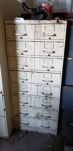 lot 425 image: Metal Storage Drawer Cabinet and Contents as shown