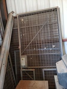lot 396 image: Large Animal Steel Cage Parts and Door several sizes and lengths