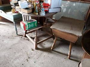 lot 514 image: 3 Small Wooden Tables and Contents as shown