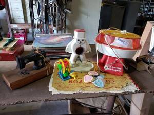 lot 525 image: Vintage Toys Includes HollyHobbie Sewing Machine, SnoCone Maker and Make-it-Spin Cotton Candy Maker
