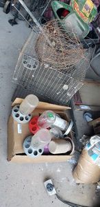 lot 366 image: Chicken Feeders and 2 Cages, Plus Box of new Egg Cartons