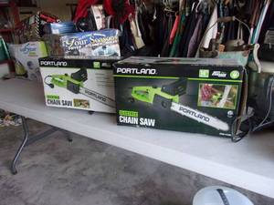 lot 161 image: Portland Electric Chain Saw, still in Box