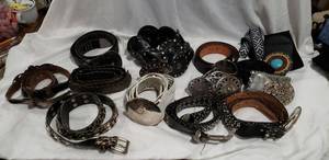 lot 788 image: Assorted Leather Belts Includes Studded Leather Belts
