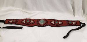 lot 791 image: Looks like Hand Beaded with Shells and Turquoise Accents