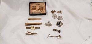 lot 803 image: Swank Cuff Links and Tie Clips and More as shown
