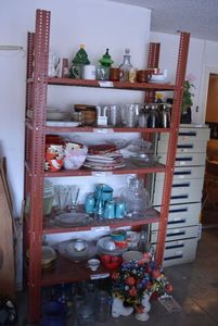 lot 867 image: 3 Red Storage Racks (CONTENTS NOT INCLUDED)
