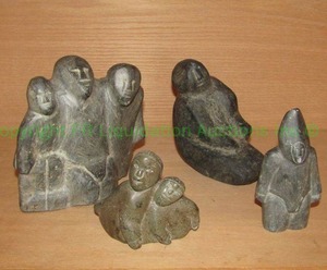 lot 89 image: Genuine Eskimo art stone carved decor